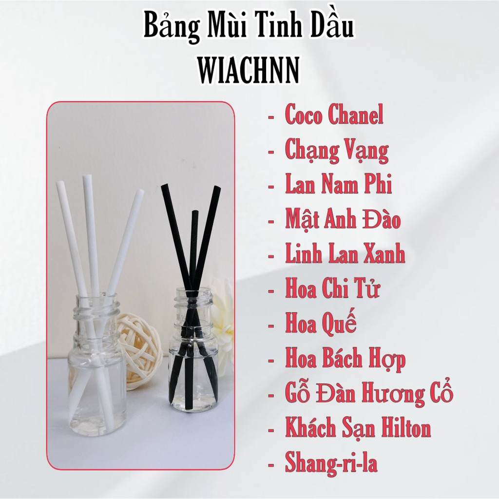 WIACHNN - Mẫu Thử 5ML Các Loại Tinh Dầu Nước Hoa Thơm Phòng Tặng Kèm Que Khuếch Tán MT5