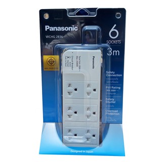 Ổ Cắm Có Dây, 6 Ổ Cắm 3 Chấu, Dây Dài 3m WCHG2836 - PANASONIC (Hàng Chính Hãng)