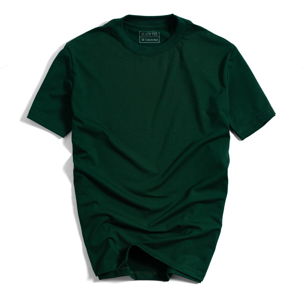 Áo thun xanh cổ tròn tay lỡ fom regular fit BLACK TEE chất cotton dày dặn cao cấp TSBLT0017
