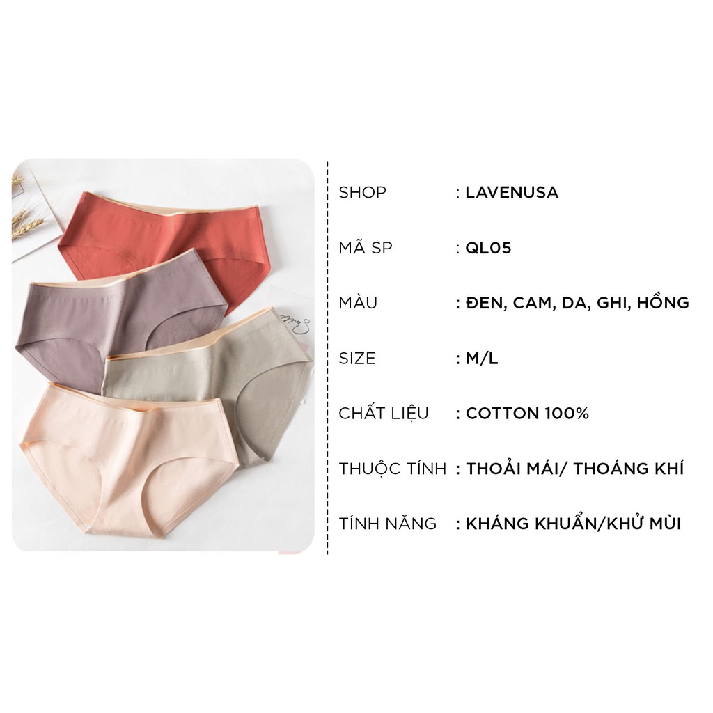 Quần lót cotton cạp ép không đường may kháng khuẩn cao cấp QL05 | BigBuy360 - bigbuy360.vn