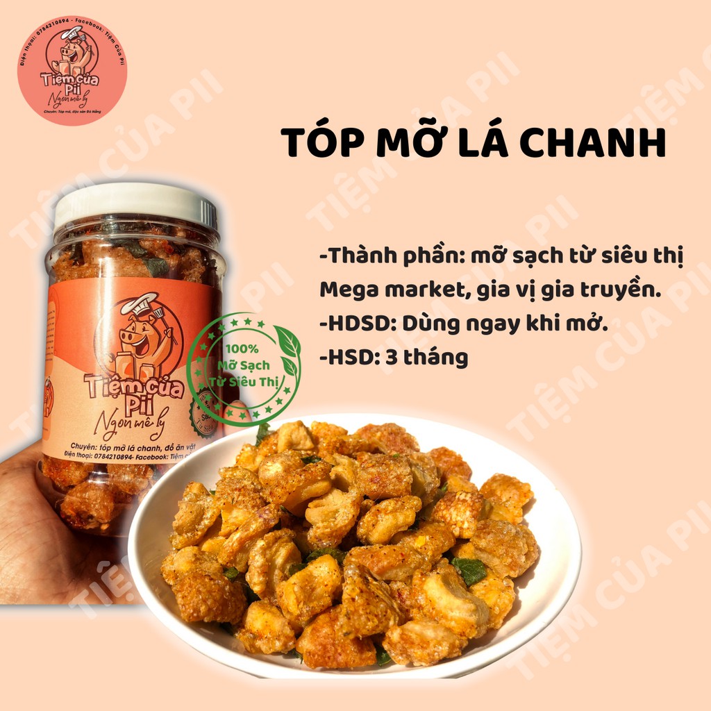 Tóp Mỡ Siêu Ngon Giòn Rụm Lá Chanh Thơm- Nhà Làm- Không Đường- 150-200GR, Da heo mắm tỏi