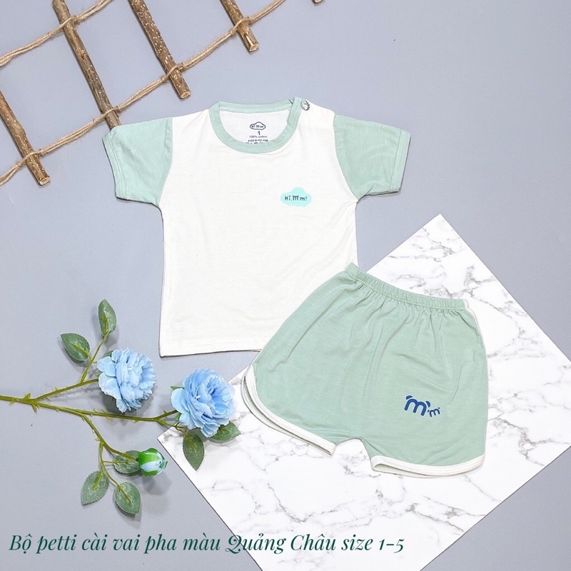 Bộ Cộc Tay Hi Mom❤️Free Ship ❤️ Chất Petit cao cấp siêu mềm mịn, thoáng mát cho bé