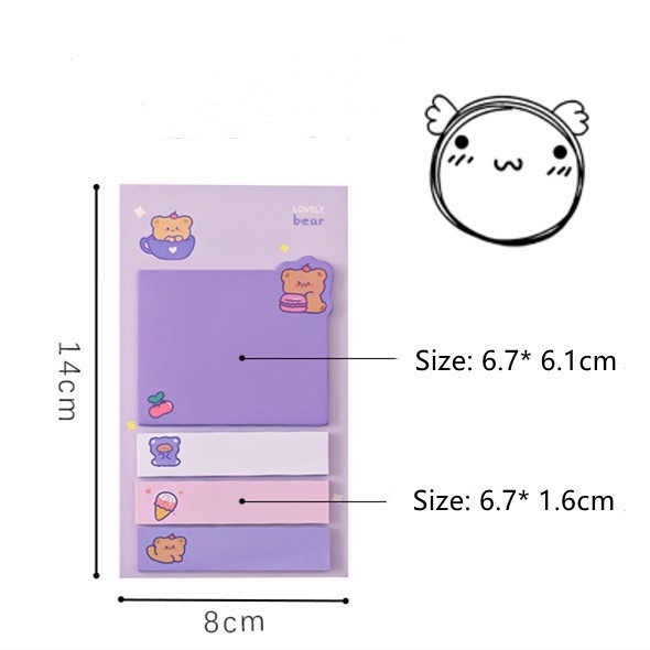 Giấy Dán Ghi Chú Phân Loại Họa Tiết Hoạt Hình Dễ Thương Cho Học Sinh