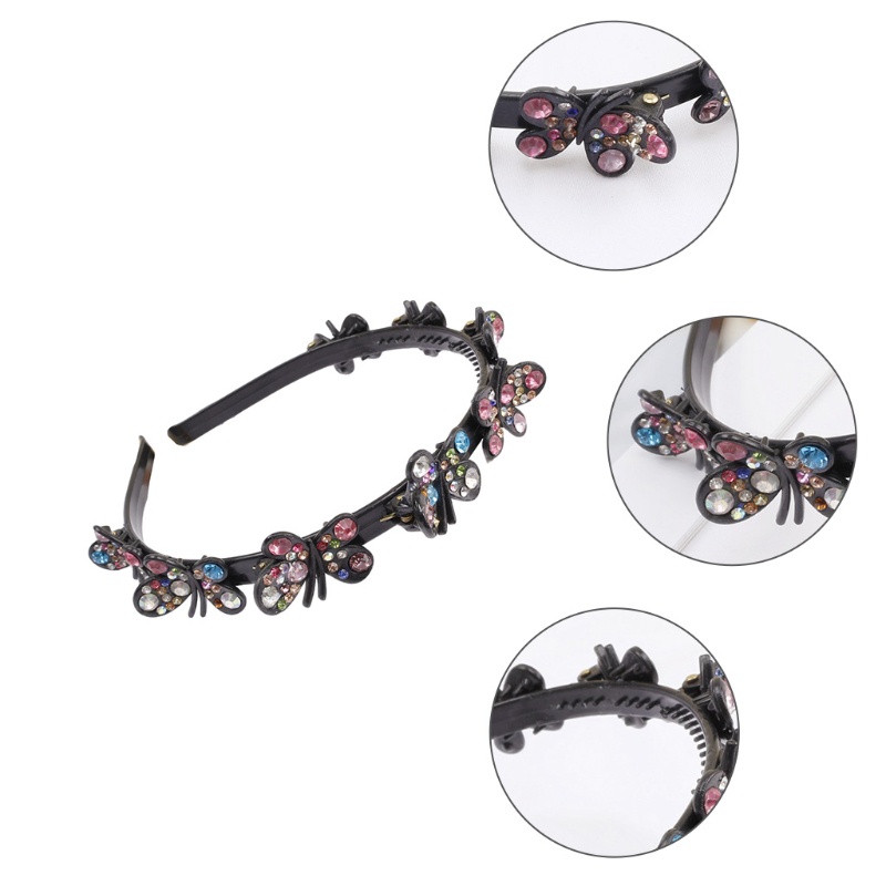 Băng Đô Cài Tóc Bằng Nhựa Đính Đá Lấp Lánh Cho Nữ