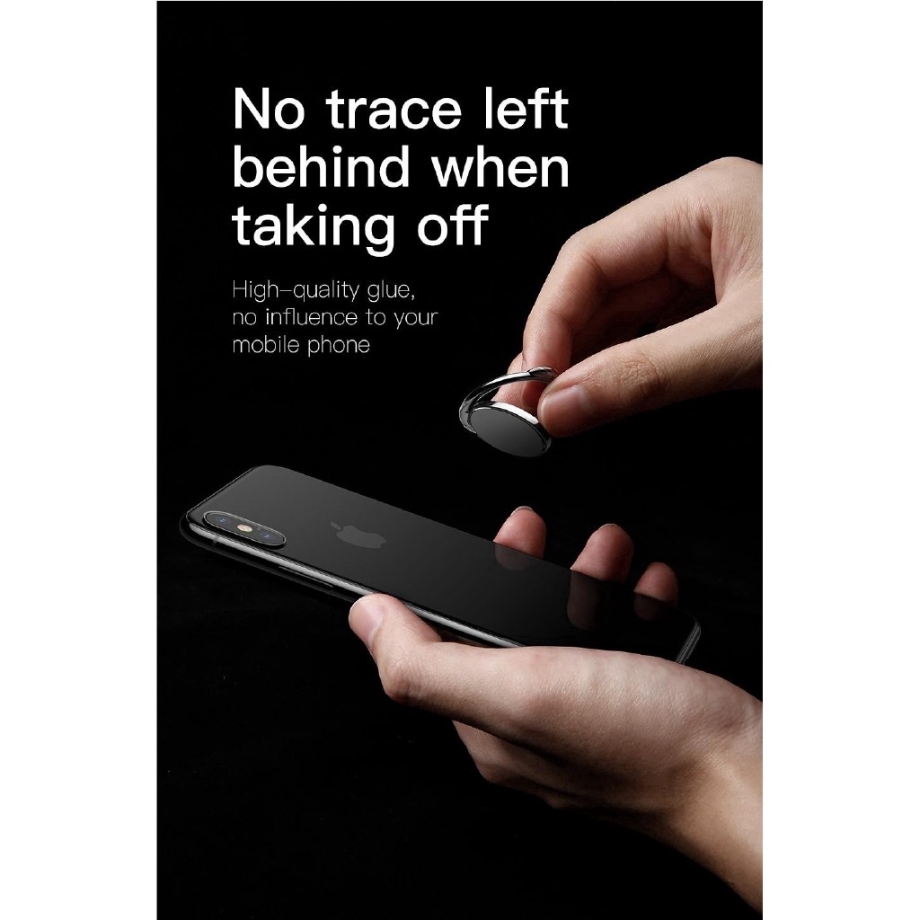 Giá đỡ điện thoại dạng nhẫn kim loại có nam châm hiệu Baseus cho iPhone Samsung Xiaomi