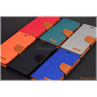 BAO DA THỜI TRANG SAMSUNG J7 PLUS/ C710 (NGOÀI BỌC VẢI HIỆU GOOSPERY, CANVAS DIARY)