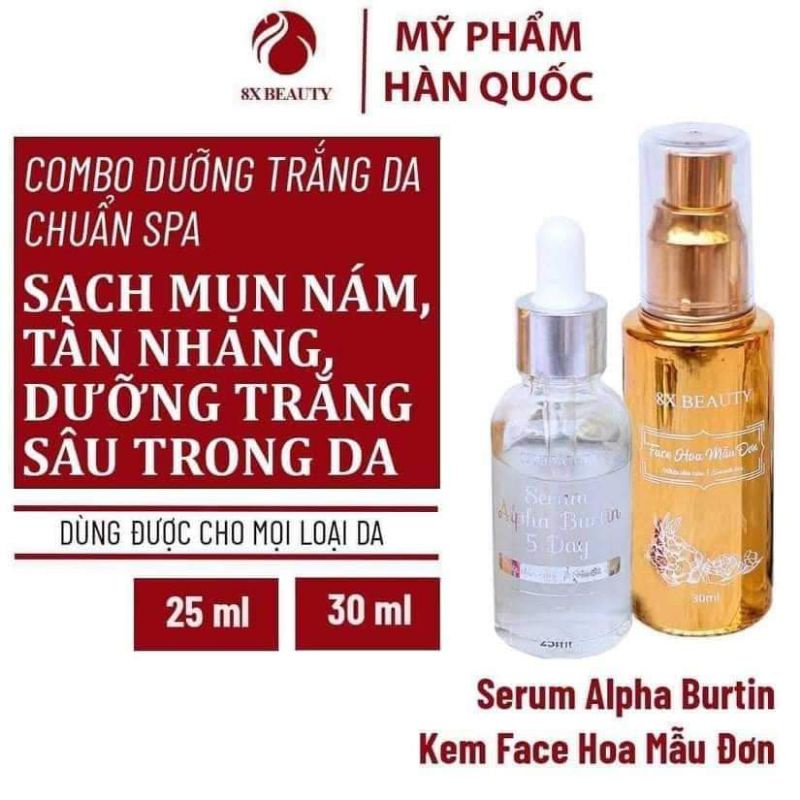 kem face hoa mẫu đơn và serum alpha buying 5 day