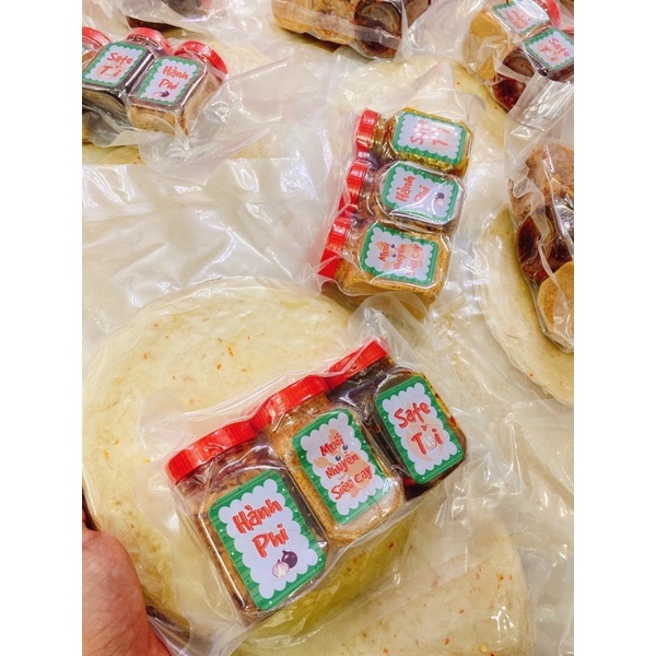 COMBO BÁNH TRÁNG PHƠI SƯƠNG MUỐI HÀNH PHI SATE