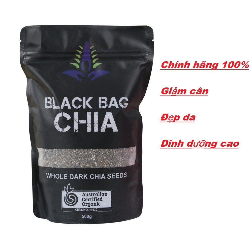 2 gói hạt chia đen black bag túi 500g nhập khẩu Úc hàng loại 1, không tạp chất, hạt lép Sutoshop