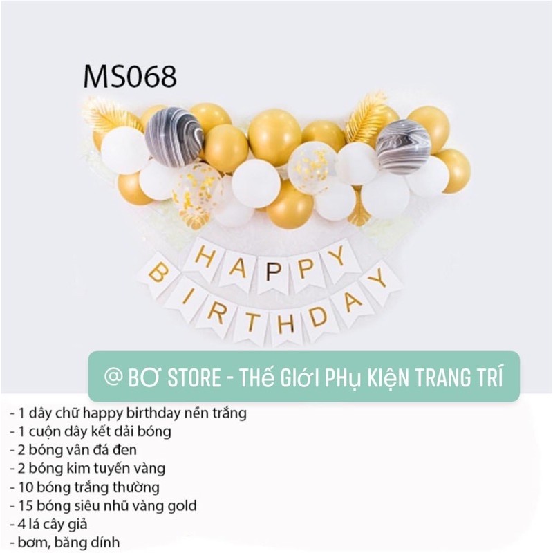 SÉT BÓNG TRANG TRÍ SINH NHẬT TONE MÀU PASTEL