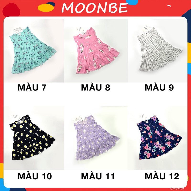 Váy cánh tiên 3 tầng chất cotton, đầm cánh tiên họa tiết mùa hè cho bé gái 11kg đến 28kg - Váy cánh tiên họa tiết