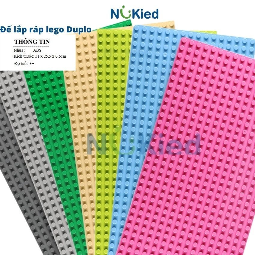 Đế Base Xếp Hình Lego Duplo KT 51x25.5cm_Hạt Lớn Gắn Đồ Chơi Lắp Ráp Cho Bé_Nukied VN
