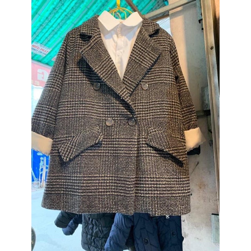 Áo blazer dạ sọc