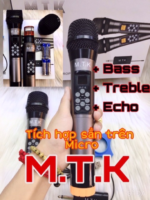 Bộ Micro Không Dây Cao Cấp MTK – Tích Hợp Tùy Chỉnh Bass, Treble