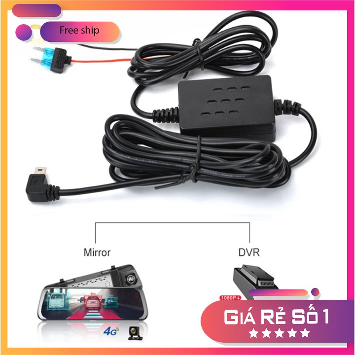 Dây Nguồn Camera Hành Trình Mini USB Cắm Trực Tiếp Bình Ắc Quy 5V 3A – Dây nguồn trực tiếp (Màu đen) D