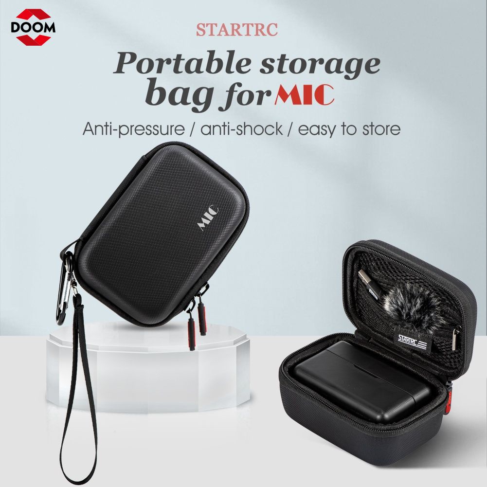 Cho DJI Mic Micro Không Dây STARTRC Di Động Chống Nước Túi Trữ Túi Xách Móc 【Doom】