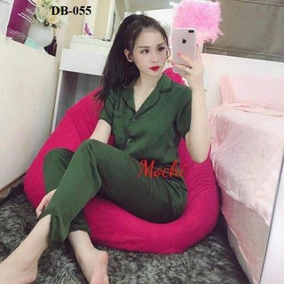 ĐỒ BỘ PHI LỤA BÈO TAY NGẮN QUẦN DÀI (Màu sắc ngẫu nhiên)