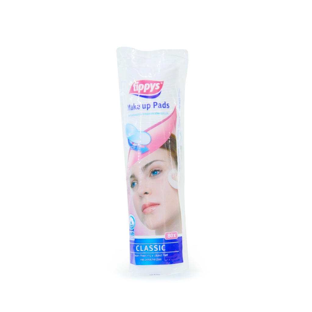 Bông tẩy trang Tippys Classic Make Up Pads 100% Cotton Tự Nhiên