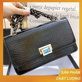 Túi cnk da rắn khoá vuông gập siêu đe size 22cm full box