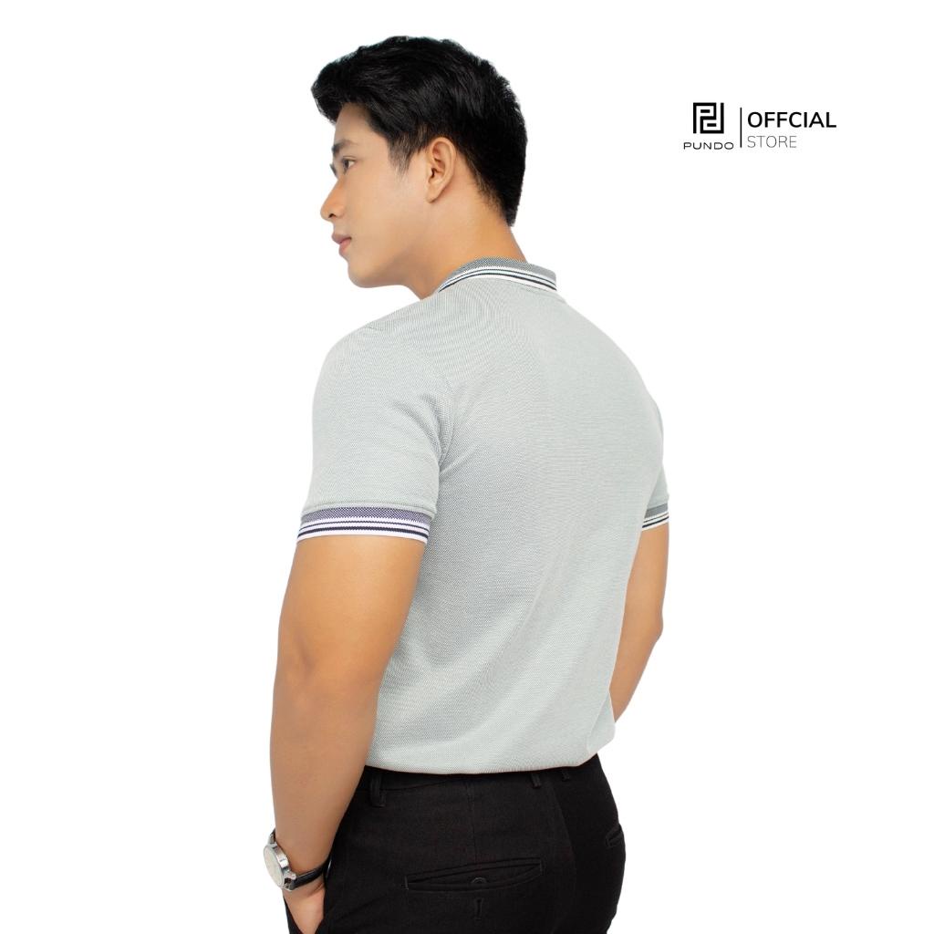 Áo thun polo nam PUNDO có cổ màu trơn chất vải mềm mát APPD46