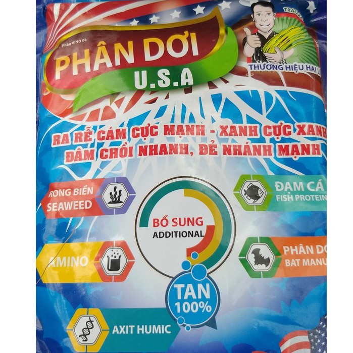 Phân Hữu Cơ - Phân Dơi U.S.A (Đạm cá, Amino, Acid Humic, Rong biển) 1kg