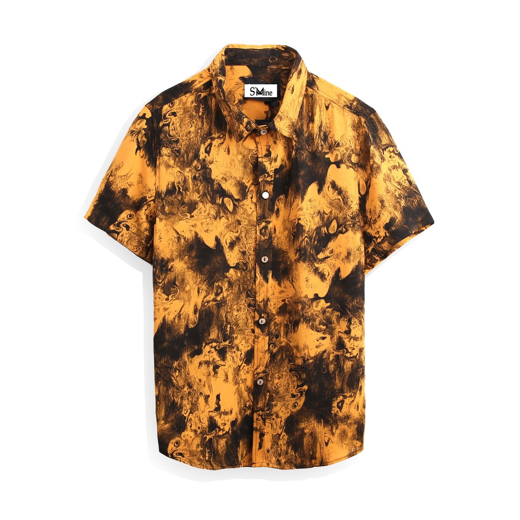 Áo sơ mi nam họa tiết S'MINE vải Lụa thoáng mát, thấm hút, không nhăn form regular fit TROPICAL 02 | BigBuy360 - bigbuy360.vn