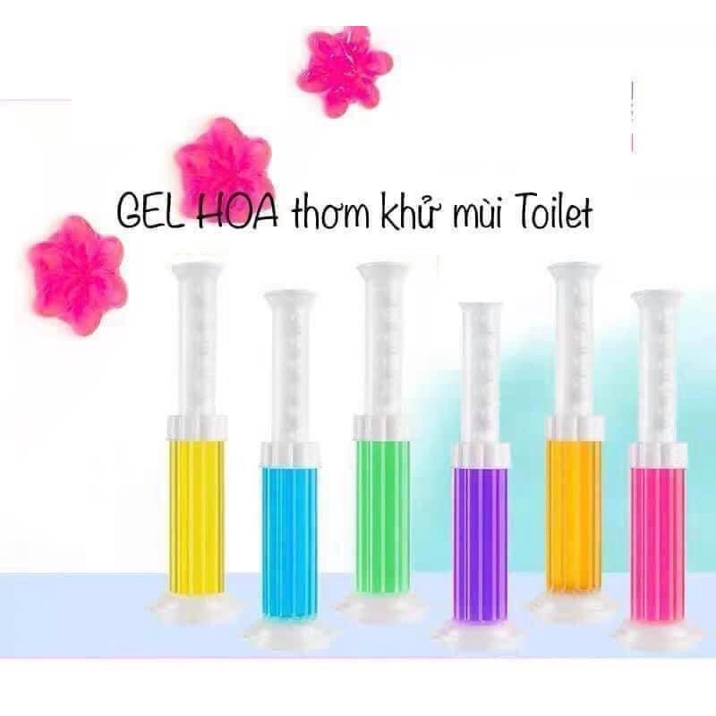 Gel thơm toilet KHỬ TRÙNG, KHỬ MÙI bồn cầu, bắn ra hình bông hoa với 6 loại hương thơm dễ chịu