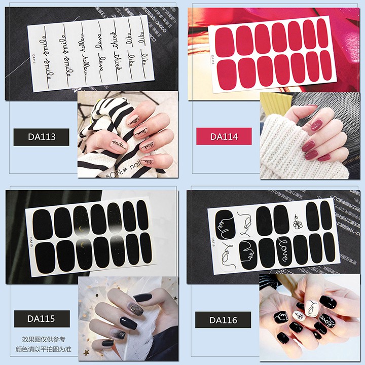 Nail Wraps Set Dán móng tay 14 miếng nhiều mẫu DA101-120