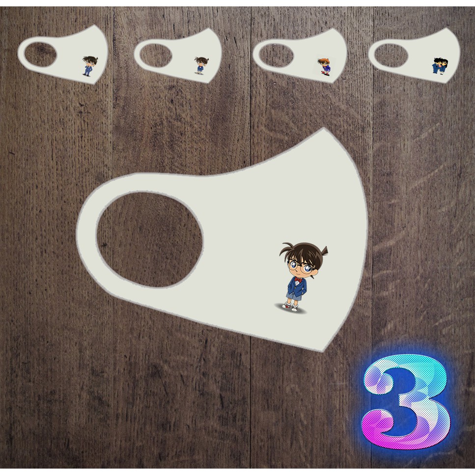 Conan - Khau Trang Hình Conan - Vải 2 Lớp Kháng Khuẩn Chống Bụi Mịn