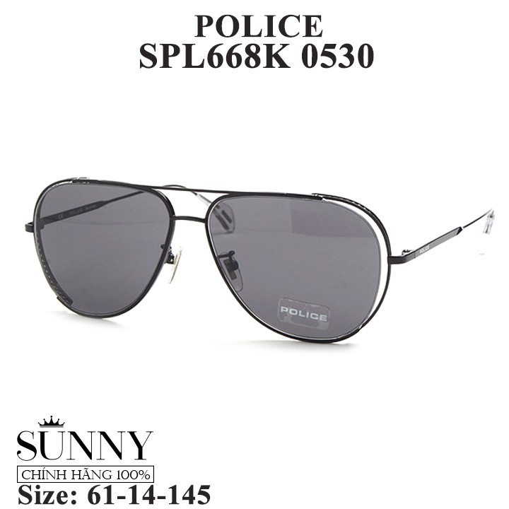 Kính mát thời trang chính hãng nhiều màu Police SPL668, thiết kế dễ đeo bảo vệ mắt