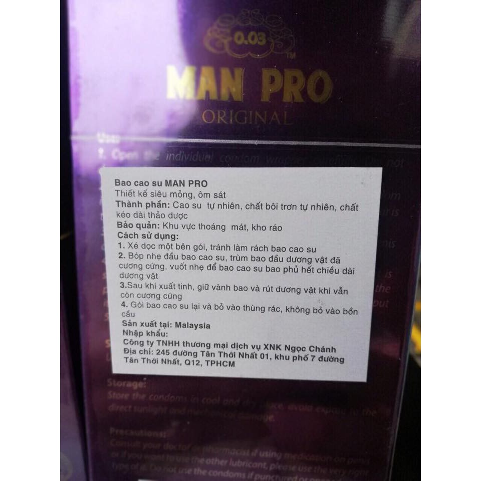 BAO CAO SU SIÊU MỎNG - GIÚP KÉO DÀI THỜI GIAN - MAN PRO