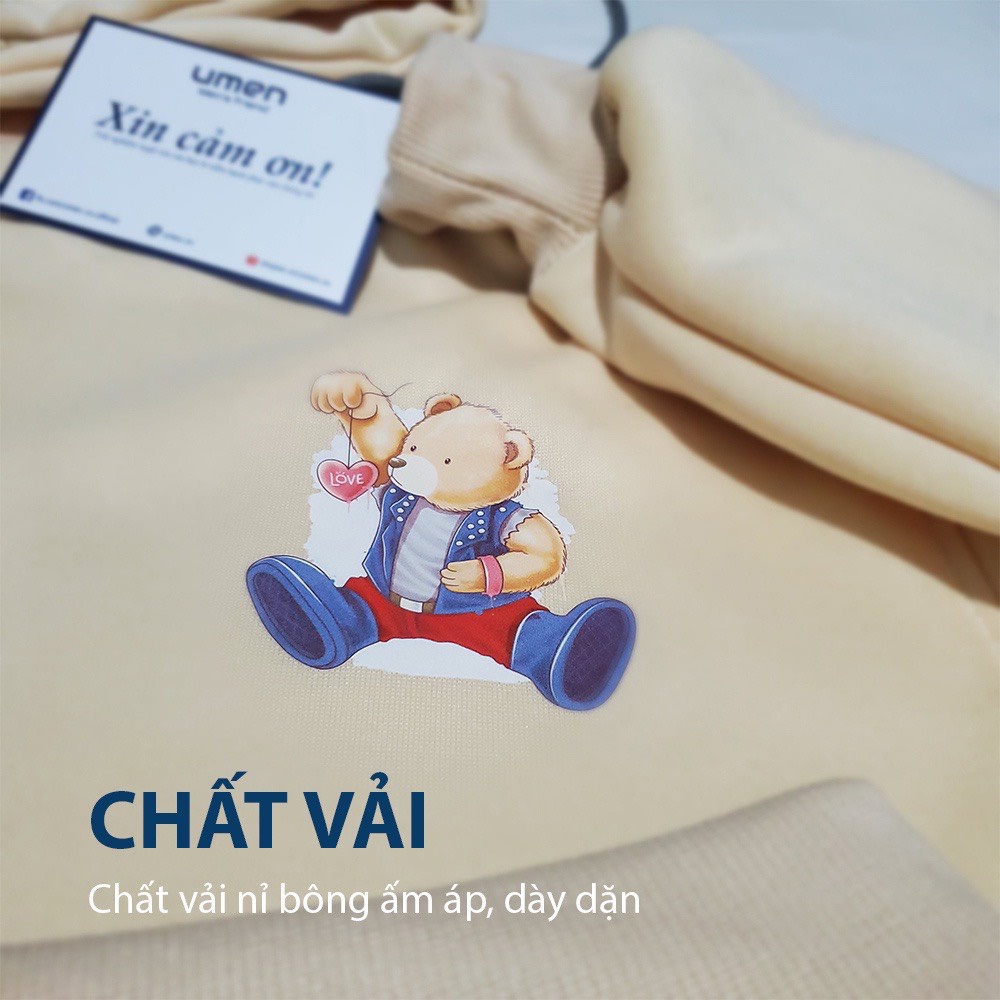 Áo hoodie Gấu và Phi hành gia nam nữ Finezy Unisex form rộng, vải nỉ bông, trẻ trung