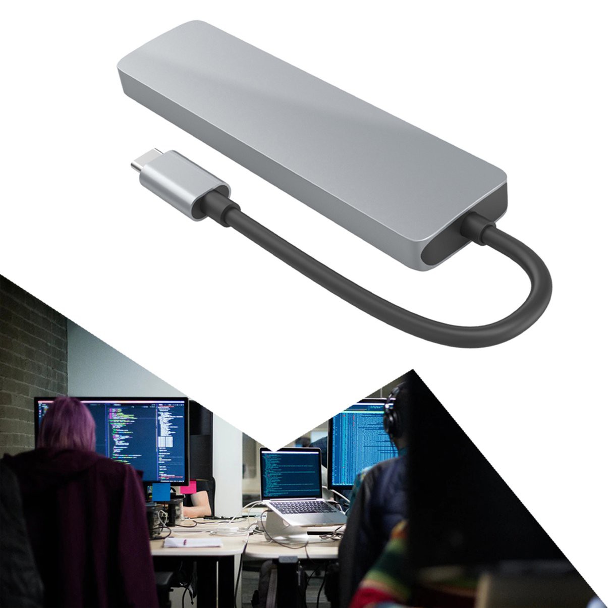 USB 3.1 Type-C Hub To HDMI-compatible Ad Ter 4K Thundeolt 3 USB C Hub