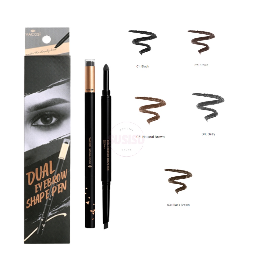 Chì mày định hình đa năng Vacosi Natural Studio VM21 / Chì kẻ lông mày nâu đen