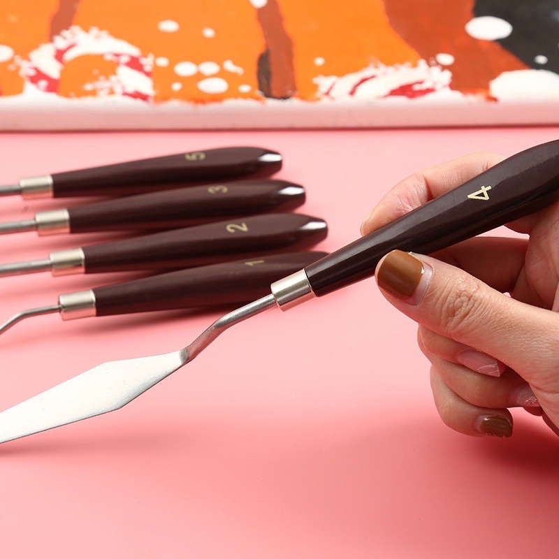 Bộ 5 dao chà láng/ Cắt bánh kem bằng thép không Gỉ tiện lợi