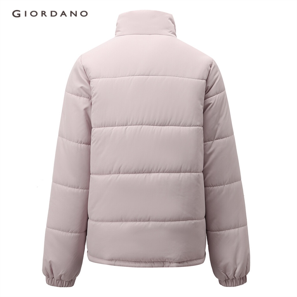 Áo khoác GIORDANO 05372711 cotton 100% cổ đứng phối khóa kéo màu trơn thời trang dành cho nữ