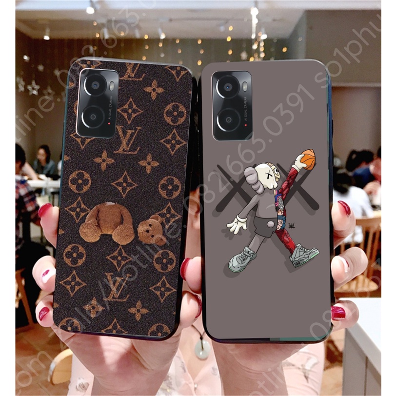 Ốp lưng Oppo A76 / A36 ép cường lực kính chống bể bóng bẩy cực nét hình gấu cực chất