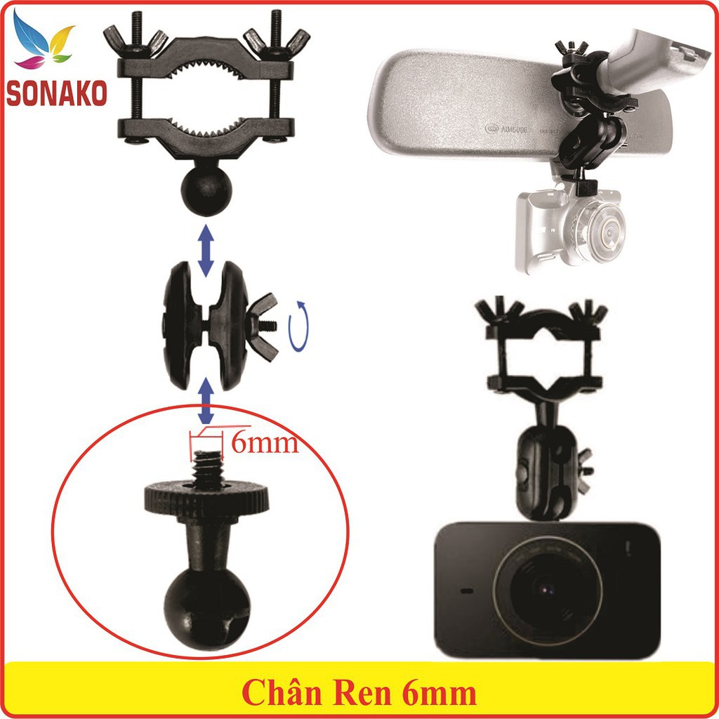 Điều dưỡng Giá treo camera hành trình lên cổ gương chiếu hậu đa năng