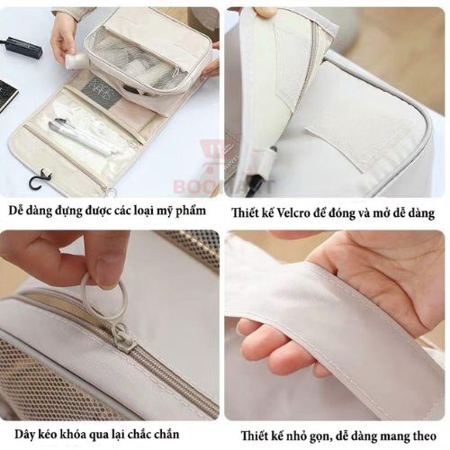 Túi đựng mỹ phẩm, túi đựng đồ du lịch cá nhân đa năng có móc treo rất tiện lợi - Boomart