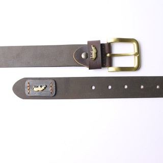 Thắt lưng da bò sáp khoá đồng đúc