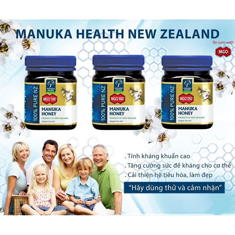 Mật ong Manuka Health MGO 115+ 263+ 400+ 573+ Manuka Health New Zealand 250g 500g