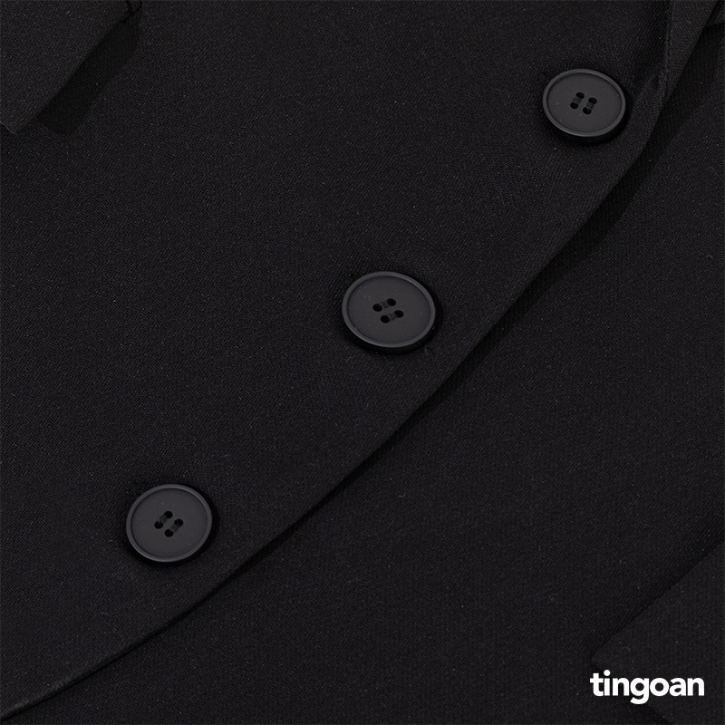 [Mã WABRTN153 giảm 12% đơn 250K] Áo blazer 3 cúc trơn đen tingoan CALL U MINE BLAZER/BL