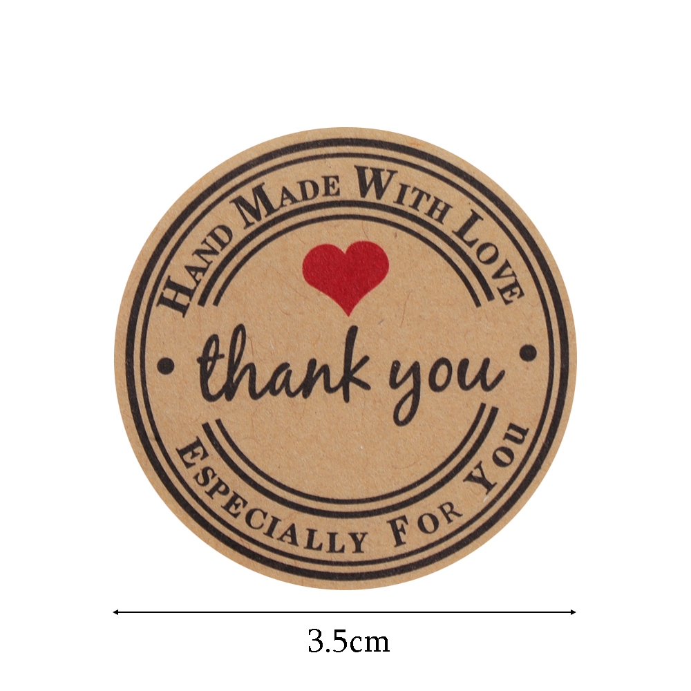 Bộ 12 sticker 3,5cm in chữ Thank you dễ thương để trang trí