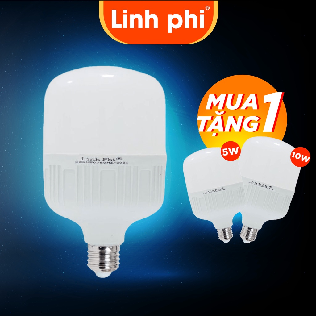 Bóng Đèn Led Trụ Nhựa LINH PHI Siêu Tiết Kiệm Điện Năng, Led Trụ Ánh Sáng Thực Công Suất Lớn