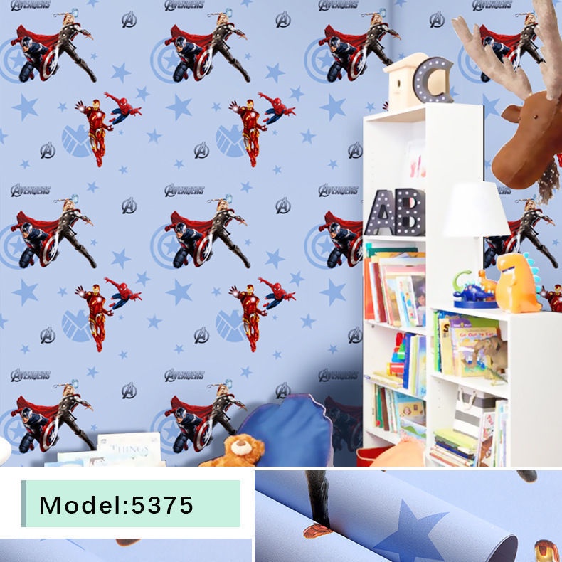 （10M * 0.45m）Giấy Dán Tường Tự Dính Họa Tiết Hoạt Hình Người Nhện  Trang Trí Phòng Ngủ Cho Bé