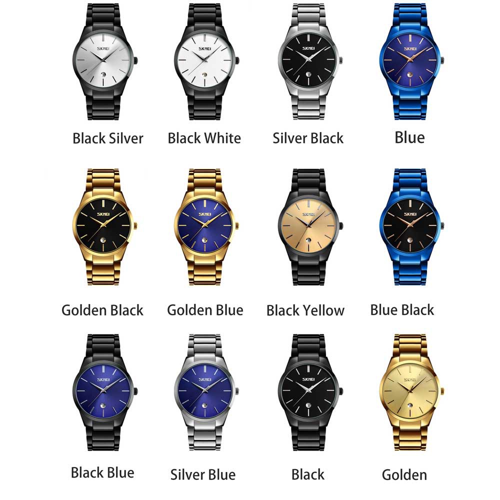 Đồng Hồ Quartz Nam SKMEI 9140 Chống Thấm Nước 3ATM Với Dây Đeo Thép Không Gỉ