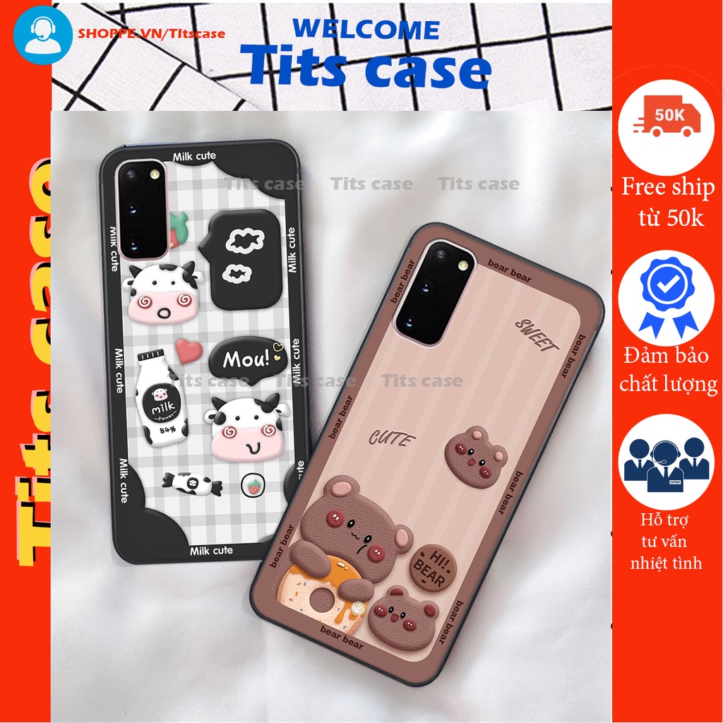 Ốp lưng Samsung Galaxy S20 / S20 PLUS / S20 FE in hình bò sữa, gấu be@r, cute cực  ĐỈNH -  cực CHẤT-  cực COOL