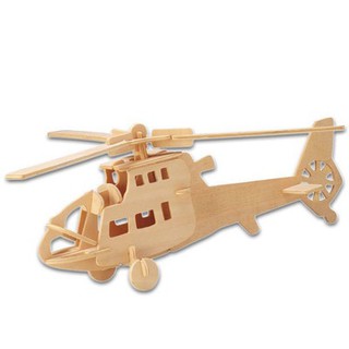 Mô hình gỗ trang trí 3D máy bay trực thăng - Mô hình lắp ráp bằng gỗ