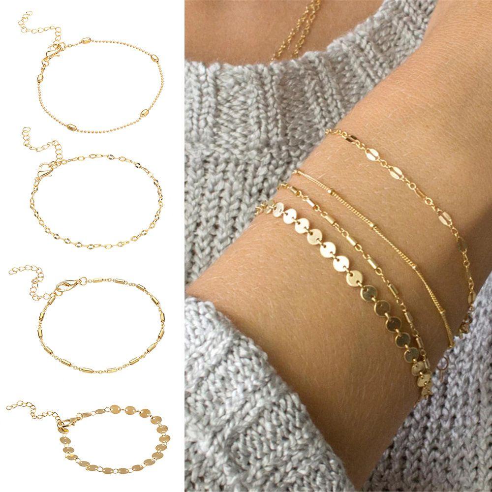 Bộ 4 Vòng Tay Nhiều Lớp Phong Cách Bohemian Thời Trang Cho Nữ