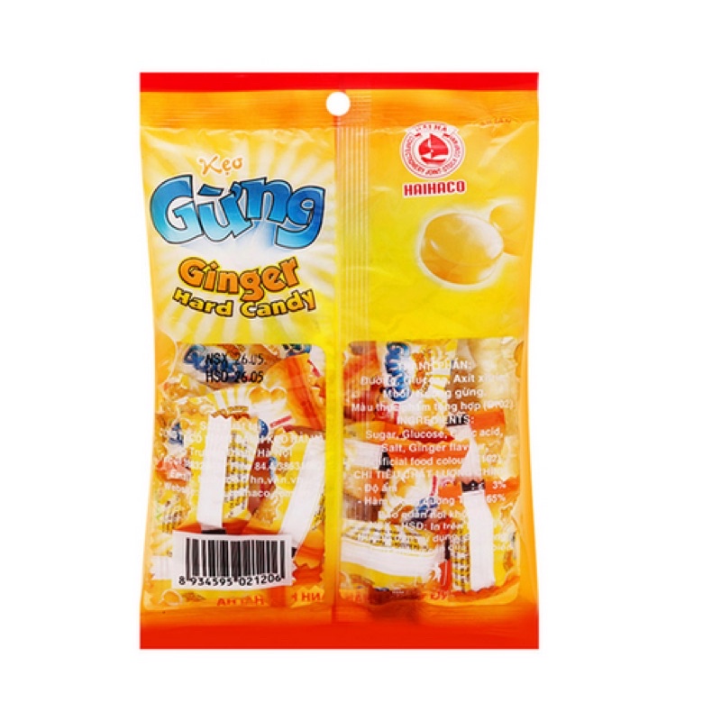 KẸO GỪNG HẢI HÀ GÓI 80G/ KẸO GỪNG CỨNG